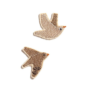 Lot de patchs Halfbird « oiseau beige » | Écussons thermocollants