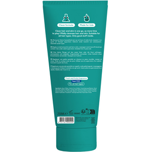 Naïf Kids Shampoo & Body Wash 250 ml – sanftes 2-in-1 Shampoo und Duschgel für Kinder mit frischem Limetten- und Johannisbeerduft.