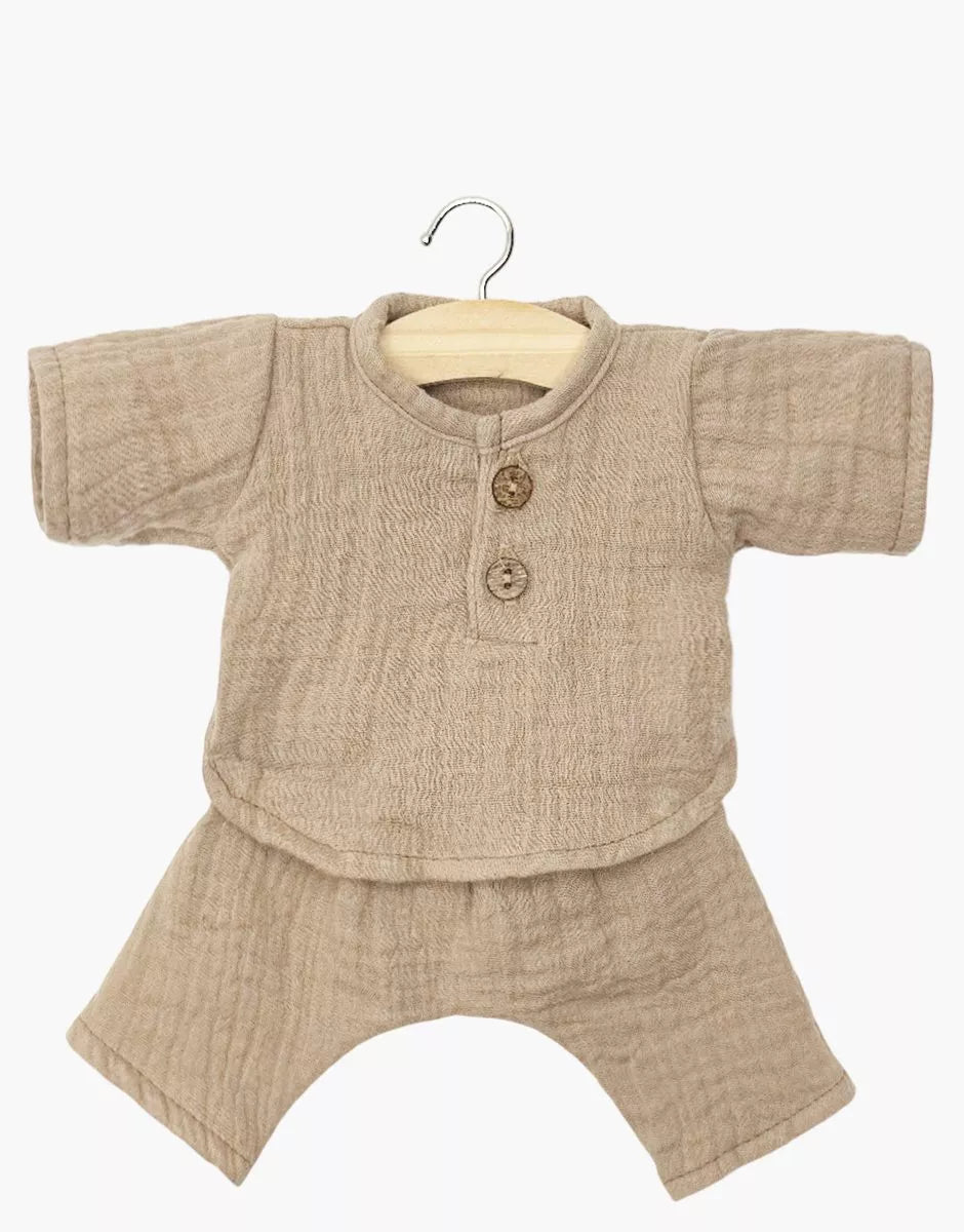 Minikane Babies Puppen-Set Andrea mit Musselin-Shirt und Hose für 28-cm-Puppen