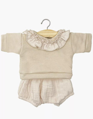 Minikane Puppenkleid-Set Marion Mastic, Top mit Kragenrüsche und Bloomer für 28 cm Minikane Babies