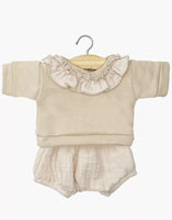 Minikane Puppenkleid-Set Marion Mastic, Top mit Kragenrüsche und Bloomer für 28 cm Minikane Babies