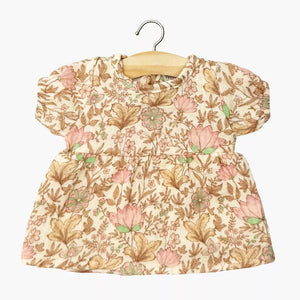 Minikane Puppenkleid Faustine Indienne Rosée, Baumwollgaze mit Ballonärmeln für 28 cm Minikane Babies Puppe