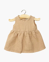 Minikane Puppenkleid Faustine Latte, ärmellos aus Baumwollgaze für Minikane Gordis 34 und 37 cm