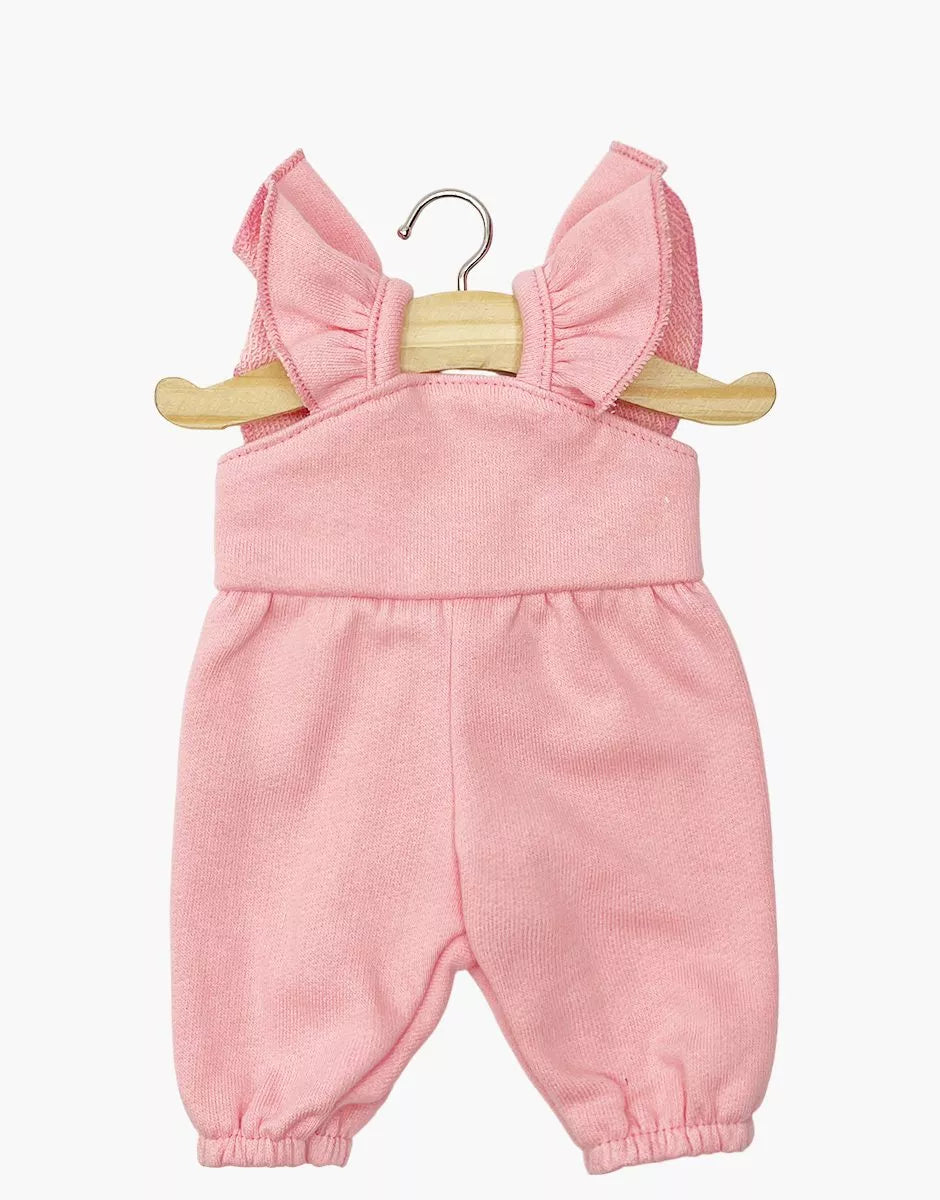 Minikane Puppen-Salopette Claudie Fraise aus Molton für Minikane Gordis 34 und 37 cm