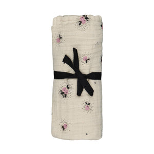 Rose in April Bianca Swaddle Apfel-Print 70x70 cm | Flieder