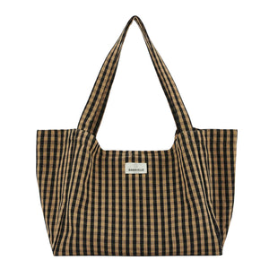 Gabrielle Paris Baumwollhandtasche | Vichy Café