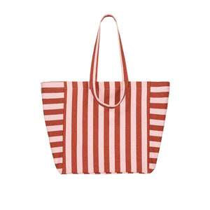 Rose in April "Elisa" Tasche | Ziegel / Marshmallow Streifen