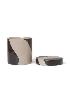 Ferm Living Boîte de rangement "Inlay" Black/Sand Small