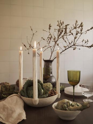 Ferm Living Kerzenhalter – Bowl Ceramic Light Grey