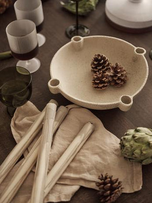 Ferm Living Kerzenhalter – Bowl Ceramic Light Grey