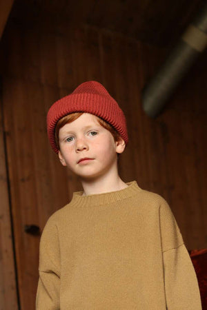 Hvid Beanie Merinowolle "Fonzie" für Erwachsene | Wild Berry