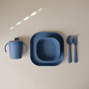 Mushie Kinderschüssel 2er Set | Twilight Blue