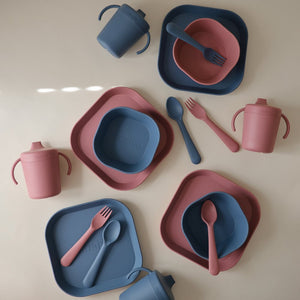Mushie Kinderteller 2er Set | Twilight Blue
