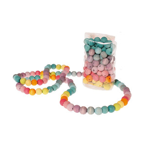Grimms Holzperlen Pastell – 120 bunte Holzperlen aus farblich lasiertem Ahorn in 12 sanften Regenbogenfarben, Ø 12 mm, zum Fädeln & Spielen.