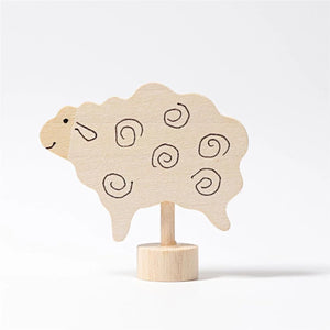 Grimm’s Steckfigur stehendes Schaf, handbemalte Holzfigur aus nachhaltigem Holz für Geburtstagsring oder Jahreszeitentisch