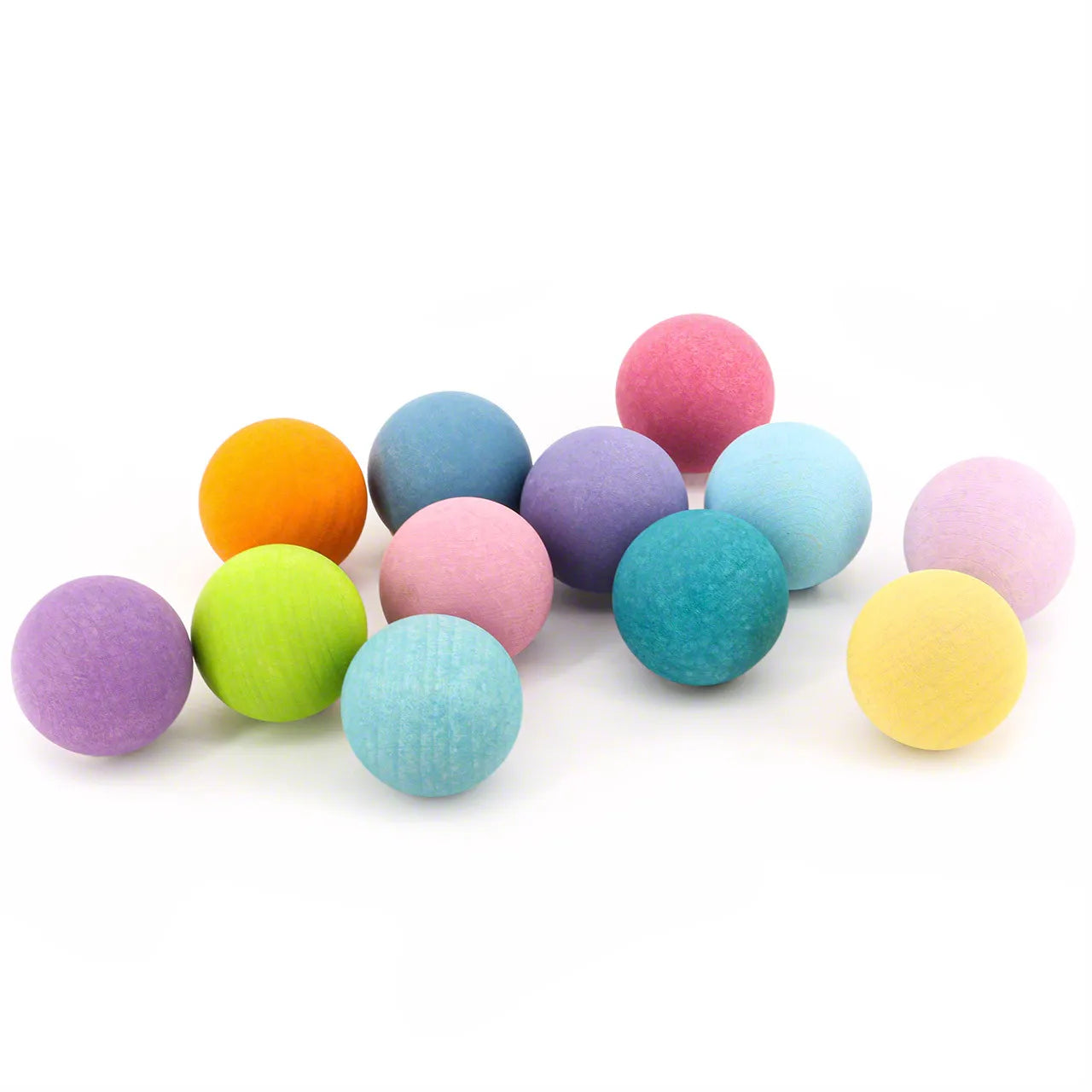 12 GRIMM’S Holzkugeln aus massivem Ahorn in pastellfarben