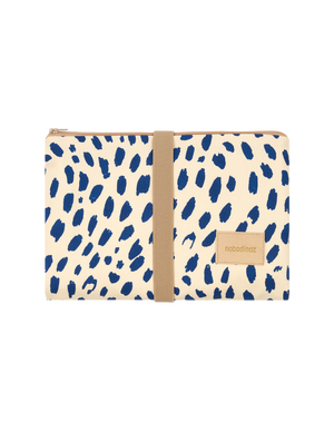 Nobodinoz Wickelunterlage Hyde Park Leonie Blue Baby Wickelmatte Baumwolle