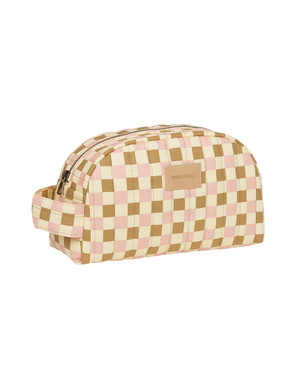 Nobodinoz Kulturtasche Hyde Park Yellow Pink Mosaic Kosmetiktasche Baumwolle