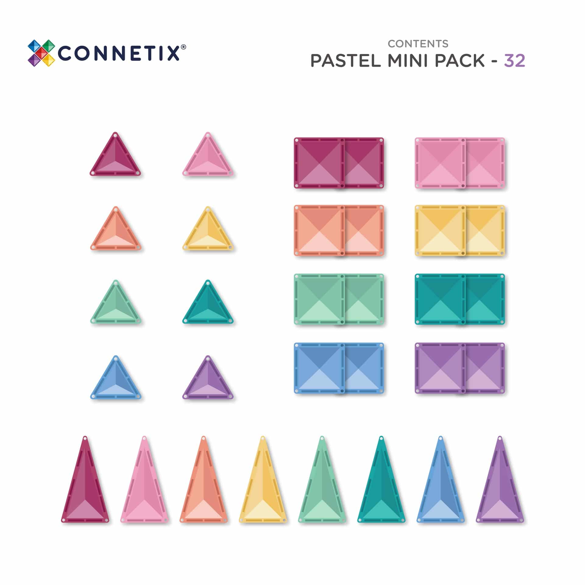Connetix Magnetbausteine "Pastel Mini Pack" 32-teilig