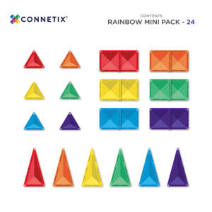Connetix Tuiles Magnétiques "Rainbow Mini Pack" 24 pièces