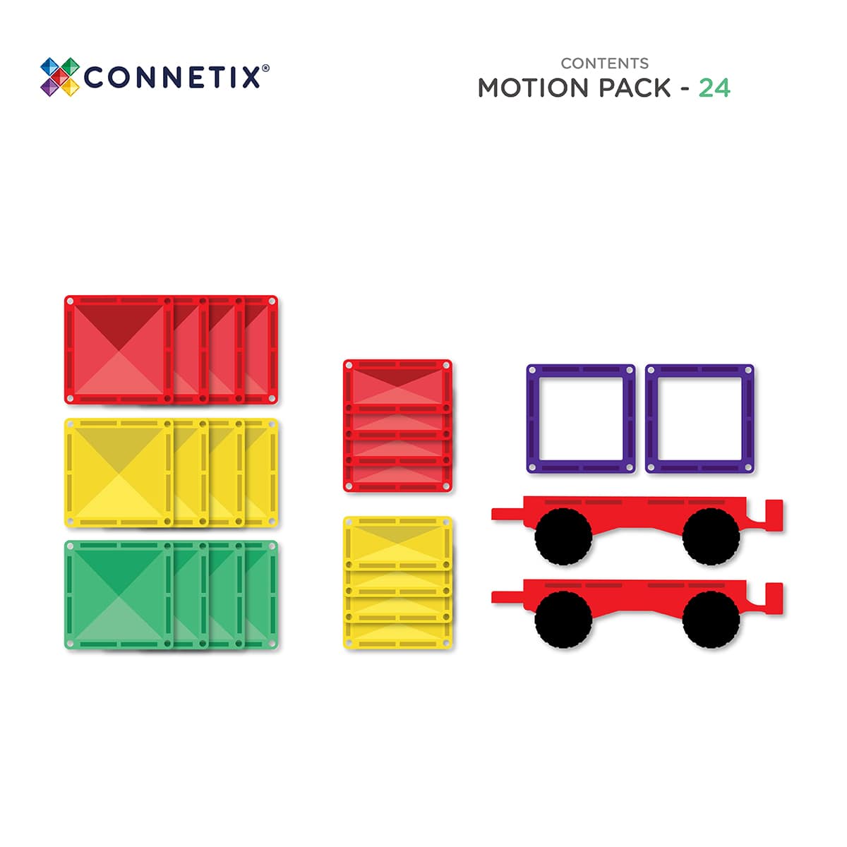 Connetix Magnetbausteine "Rainbow Motion Pack" 24-teilig