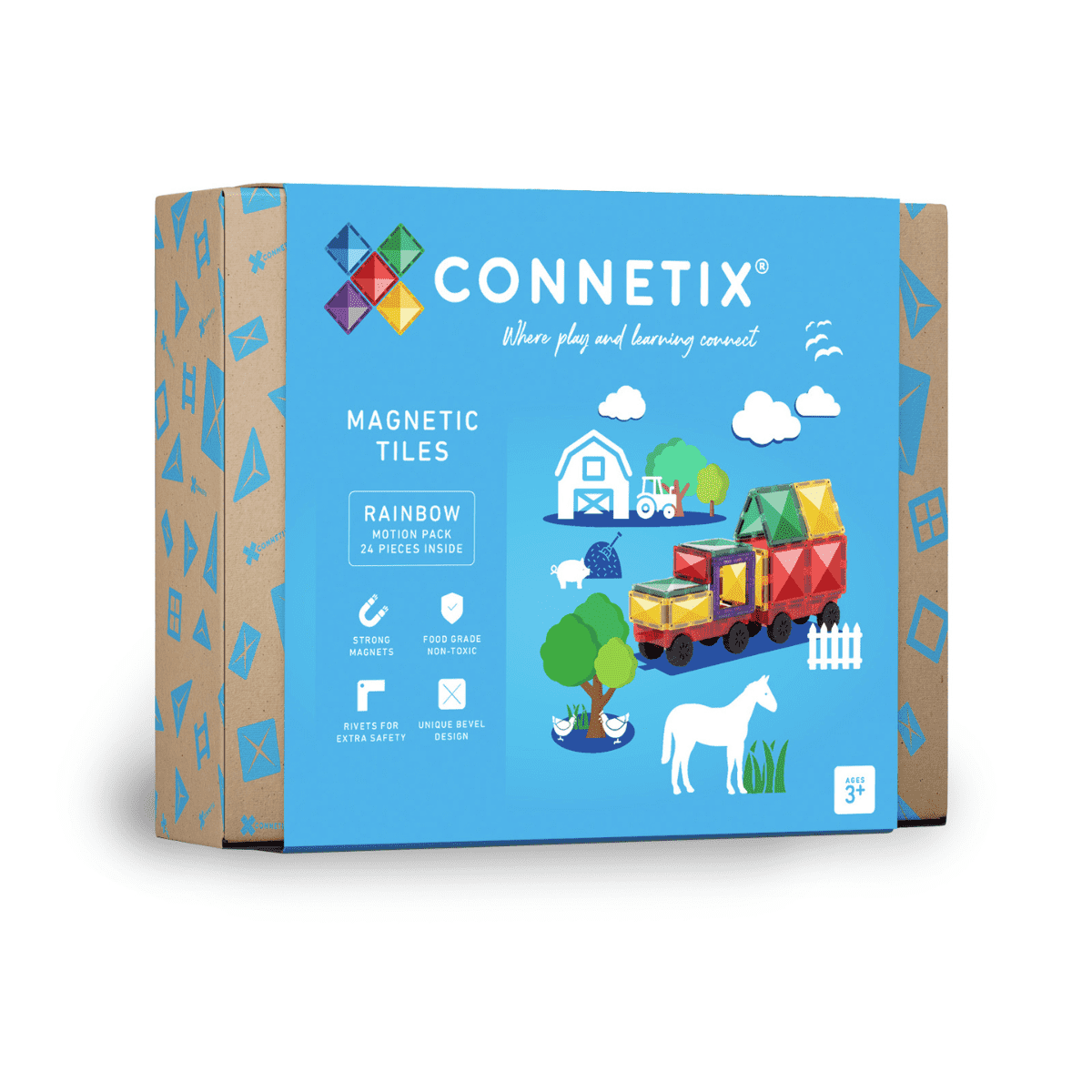 Connetix Magnetbausteine "Rainbow Motion Pack" 24-teilig