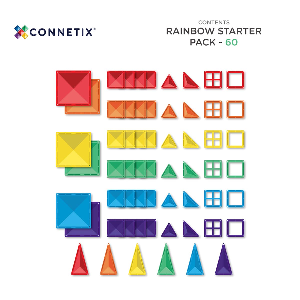 Connetix Magnetbausteine "Rainbow Starter Set Pack" 60-teilig