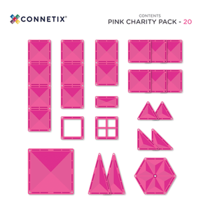 Connetix tuiles magnétiques "Charity Pack Rose" 20 pièces
