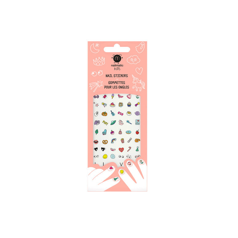 Kids Nail Stickers – Magic Nails, 72 bunte Sticker für Kinder aus Styrol/Isopren-Kopolymer, Paraffinum Liquidum und Methylbuten/Methylstyrol/Piperylen-Kopolymer, einfach anzuwenden und kreativ.