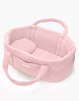 Minikane Puppen-Tragekorb Fraise mit Kissen und Seitentasche für Babies, Gordis und Cuties