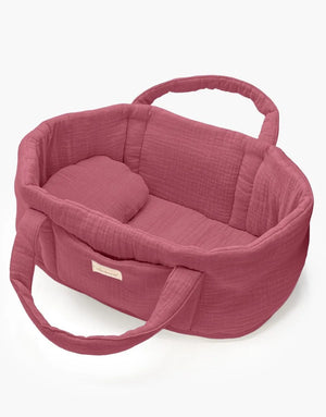 Minikane doll bed with pillow | Raspberry