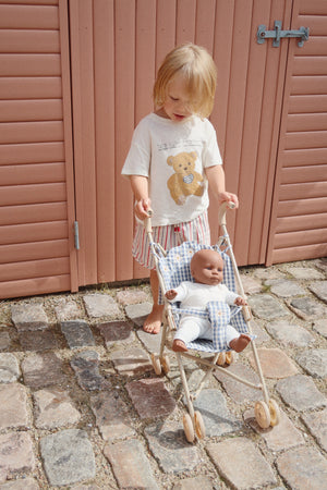 Konges Sløjd Puppen-Buggy "Doll Stroller Captains Blue Check"