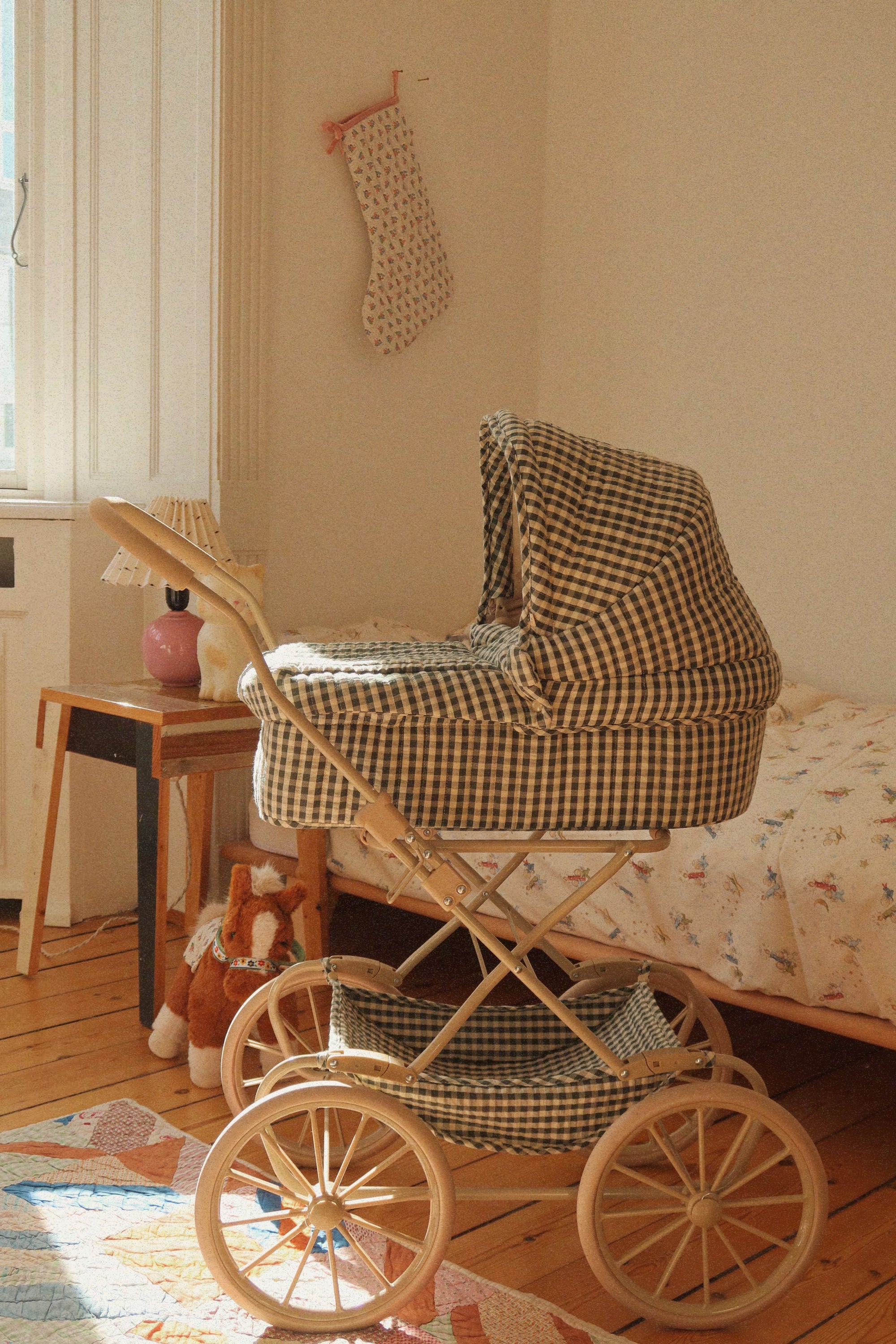 Konges Sløjd Puppen-Kinderwagen "Smoke Pine Check"