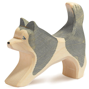 Ostheimer Holztier Schlittenhund laufend – Holz Tier Spielzeug Kinder