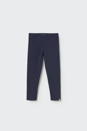 Kuschelige navyfarbene Kinderleggings aus gebrushtem Bio-Fleece – weich, warm & perfekt für den Alltag