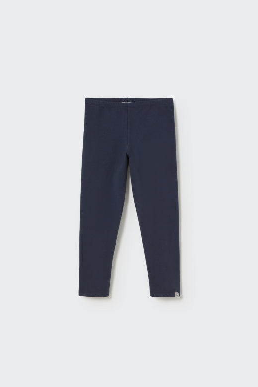 Kuschelige navyfarbene Kinderleggings aus gebrushtem Bio-Fleece – weich, warm & perfekt für den Alltag