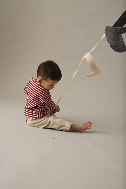 Cozmo Baby-Shirt "Joel" gestreift | Burgundy