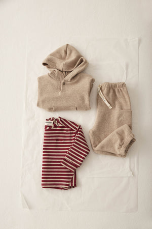 Cozmo Baby-Shirt "Joel" gestreift | Burgundy