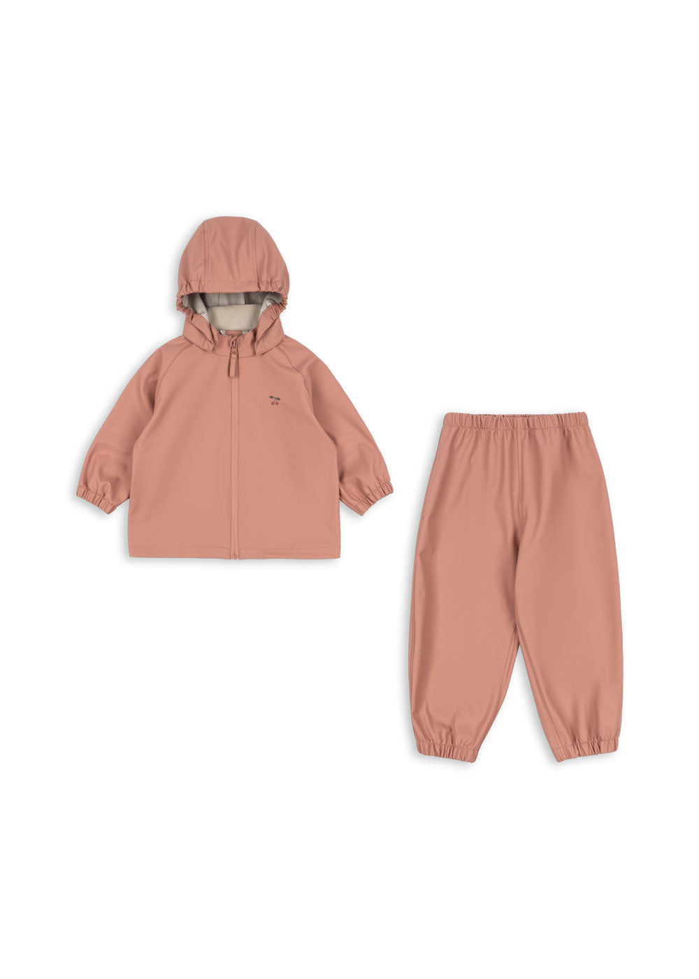 "Konges Sløjd Regen-Set Plainy in Cameo Brown – Jacke & Hose für Kinder"