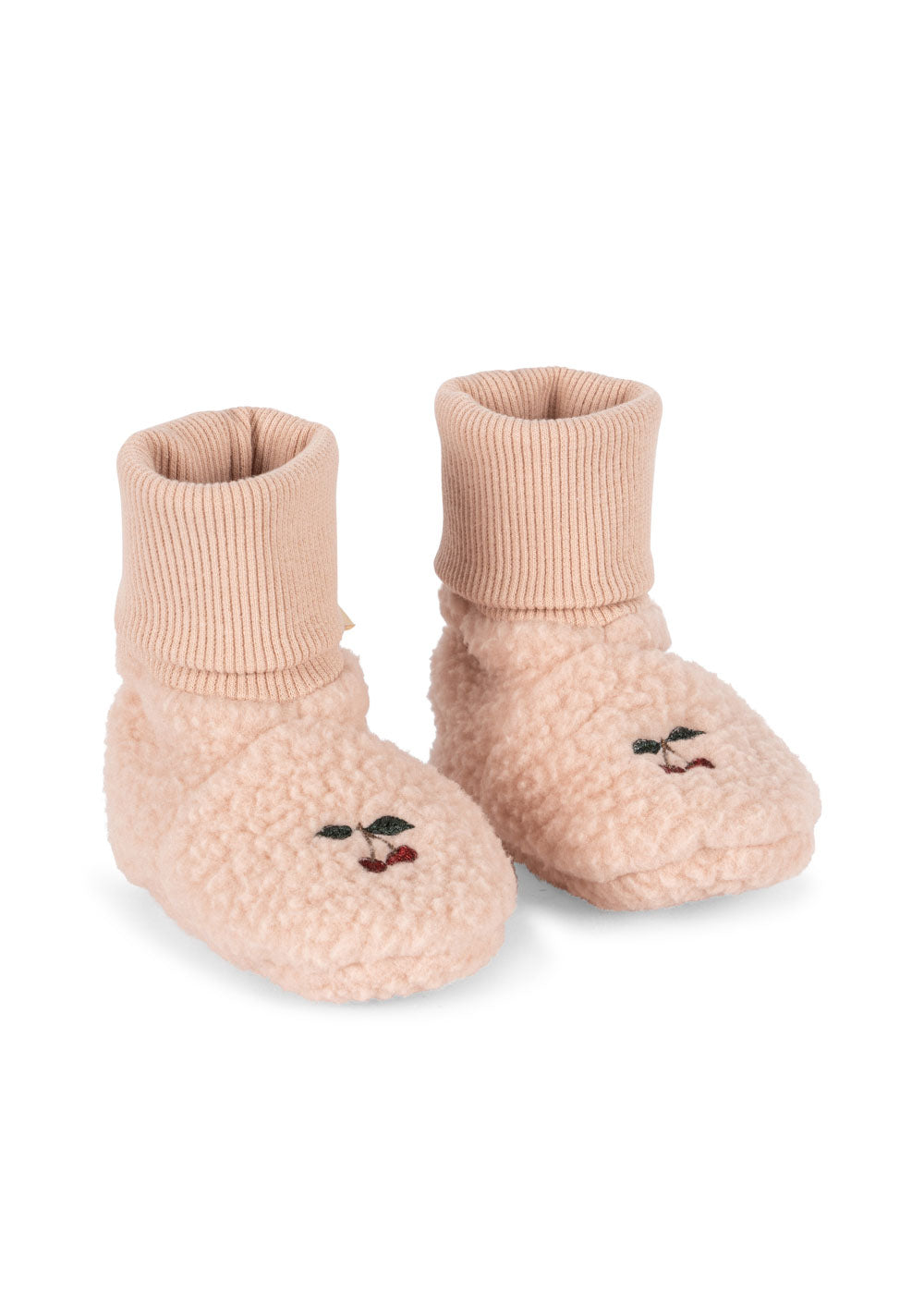 Konges Sløjd Babyschuhe „Safa“ aus Bio-Baumwolle in der Farbe Oxford Tan – weiche Erstlingsschuhe mit Bündchen für Neugeborene.