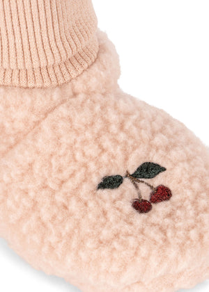 Chaussons bébé Konges Sløjd en coton bio « Safa » | Rose Smoke
