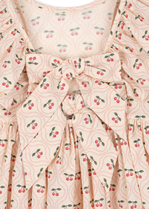 Konges Sløjd Kleid "Cianna" Bow Cherry Pink Motiv