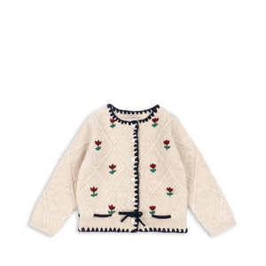 Konges Sløjd Strickjacke Iska in Tap Shoe, weiche Kinderstrickjacke aus Bio-Baumwolle im skandinavischen Design