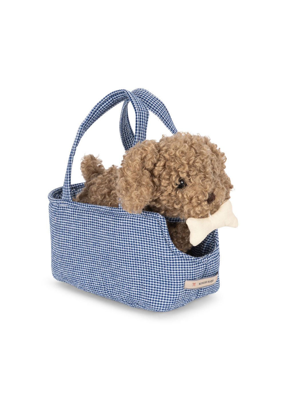 Konges Sløjd Hundewelpe Lulu Multi, weicher Plüschhund im skandinavischen Design mit naturfarbenem Fell