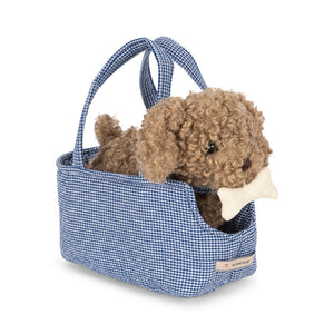 Konges Sløjd Hundewelpe Lulu Multi, weicher Plüschhund im skandinavischen Design mit naturfarbenem Fell