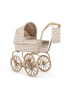 Konges Sløjd Puppen-Kinderwagen Verona Blues im skandinavischen Design mit floralem Muster und klappbarem Verdeck