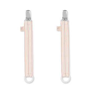 Konges Sløjd Nuggikette Stripie Petite Rose, 2er-Pack Schnullerkette für Babys, sicher & stilvoll