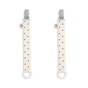 Konges Sløjd Nuggikette Estate Dot, 2er-Pack Schnullerkette für Babys mit Punktedesign, sicher & praktisch