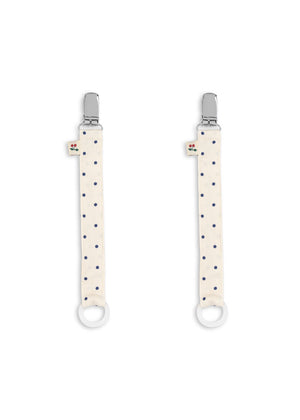 Konges Sløjd Nuggikette Estate Dot, 2er-Pack Schnullerkette für Babys mit Punktedesign, sicher & praktisch