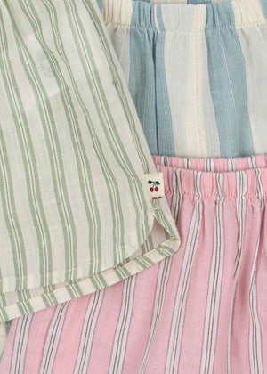 Konges Sløjd "Asli Shorts" 3er-Pack | Basil/Orchid/Bleu Stripe